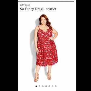 City Chic “So Fancy” Dress in Scarlet